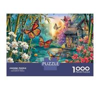 Farfalle (21)_1 Puzzle da 1000 pezzi Farfalla in un giardino lussureggiante per adulti Gioco educativo Bellissima decorazione Sfida Alta difficoltà Regali di compleanno 70x50cm/1000 pezzi