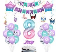 Farfalle 8 Anni Decorazione con Palloncini Colorati a Forma di Farfalla per Ragazza