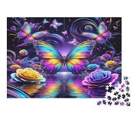 Farfalle arcobaleno Puzzle 1000 Pezzi Carta riciclata per adulti Puzzle per adulti Gioco educativo per decompressione Ottima idea regalo per la creatività 38x26cm/1000pcs