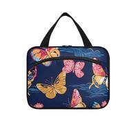 Farfalle colorate borse da appendere blu scuro per le donne con gancio, designer portatile trucco borse per papà viaggio envase para Perfume de L