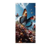 Farfalle colorate che volano nel blu Copertura della porta Banner Forniture per decorazioni per feste Portico Appeso Banner Personalizzazione Banner per feste di compleanno Giardino Prato