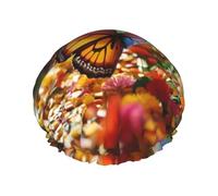 Farfalle colorate danzano Cuffia da a riutilizzabile - cuffia da a quotidiana impermeabile, elastica e rispettosa dell'ambiente a doppio strato