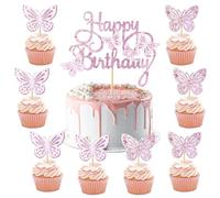 Farfalle Decorative Torta, 13 Pezzi 3D Farfalla Topper Torta, Decorazioni per Torte Compleanno Farfalle Cake Topper Ragazze Donna per Feste di Compleanno, Matrimoni, Feste a Tema (G)