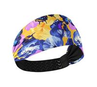 Farfalle e fiori dai colori vivaci antiscivolo fasce per capelli da donna elastiche larghe fasce per capelli da donna per ciclismo, escursionismo, palestra basket