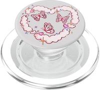 Farfalle in una nuvola di cuori d'amore PopSockets PopGrip per MagSafe