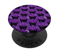 Farfalle nere viola mosca insetti animali PopSockets PopGrip Adesivo