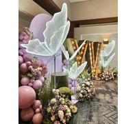 Farfalle nuziali LED moderno romantico creativo pavimento pizzo bianco farfalla decorazione carico stradale Natale Capodanno festa luce da palcoscenico