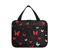 Farfalle Pixel Art San Valentino Borse da viaggio da appendere con gancio, borsa cosmetica impermeabile lavabile di design per viaggi essenziali crociere estuche para guardar maquillaje L