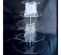 Farfalle Rotondo Design Multi Tier Acrilico Trasparente Cup Cake Supporti
