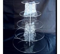 Farfalle Rotondo Design Multi Tier Acrilico Trasparente Cup Cake Supporti