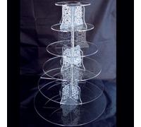 Farfalle Rotondo Design Multi Tier Acrilico Trasparente Cup Cake Supporti