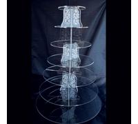 Farfalle Rotondo Design Multi Tier Acrilico Trasparente Cup Cake Supporti