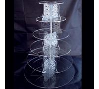 Farfalle Rotondo Design Multi Tier Acrilico Trasparente Cup Cake Supporti