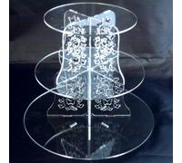 Farfalle Rotondo Design Multi Tier Acrilico Trasparente Cup Cake Supporti