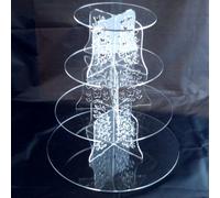 Farfalle Rotondo Design Multi Tier Acrilico Trasparente Cup Cake Supporti