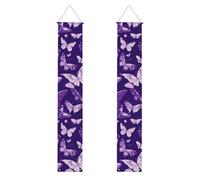 Farfalle viola Stampa Floreale Banner Decor Ambiente festivo Ogni occasione Porta interna esterna Portico anteriore Di più