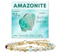 Farfume Amazzonite Bracciale Pietre Naturali per Donna Perle in Pietra Naturale da 4mm Gemme Lavorate a Mano Gioielli Ideale Regalo di San Valentino