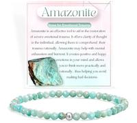 Farfume Amazzonite - Pietra Del Restauro - Bracciali di Perline per Donne, 4mm Bracciale di Cristallo in Argento Sterling 925, Gioielli di Pietra Naturale Regali di Chakra