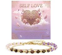 Farfume Amor Proprio - Autostima - Conforto Spirituale e Divino Bracciale Pietre Naturali per Donna Perle in Pietra Naturale da 4mm Gemme Lavorate a Mano Gioielli Ideale Regalo