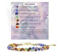 Farfume Bracciale Donna Chakra 4 mm Perline Bracciali, Cristalli Pietre Naturali Gioielli Regalo per le Donne (Chakra)