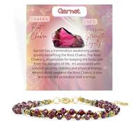 Farfume Bracciale Donna Chakra 4 mm Perline Bracciali, Cristalli Pietre Naturali Gioielli Regalo per le Donne (Granato)