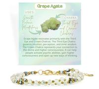 Farfume Bracciale Donna Chakra 4 mm Perline Bracciali, Cristalli Pietre Naturali Gioielli Regalo per le Donne (Uva)