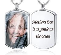 Farfume Collana con urna personalizzata per ceneri, incisione foto e testo, cremazione, gioiello commemorativo, collana per ceneri umane, Acciaio inossidabile