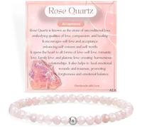 Farfume Quarzo Rosa - Pietra Dell'Accettazione - Bracciali di Perline per Donne, 4mm Bracciale di Cristallo in Argento Sterling 925, Gioielli di Pietra Naturale Regali di Chakra
