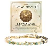 Farfume Successo Finanziario - Abbondanza e Prosperità Bracciale Pietre Naturali per Donna Perle in Pietra Naturale da 4mm Gemme Lavorate a Mano Gioielli Ideale Regalo