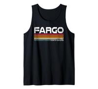 Fargo North Dakota, Design retrò a Righe, Stile Vintage, con Città Canotta