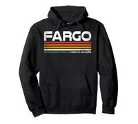 Fargo North Dakota, Design retrò a Righe, Stile Vintage, con Città Felpa con Cappuccio