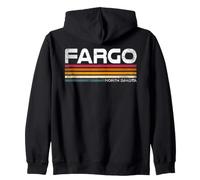 Fargo North Dakota, Design retrò a Righe, Stile Vintage, con Città Felpa con Cappuccio