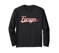 Fargo North Dakota Midwest Vintage Varsity Distressed Maglia a Manica