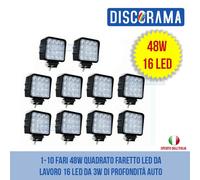 FARI 48W QUADRATO FARETTO LED DA LAVORO 16 LED DA 3W DI PROFONDITÀ AUTO 1-10 PEZ