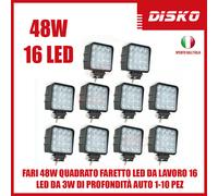 FARI 48W QUADRATO FARETTO LED DA LAVORO 16 LED DA 3W DI PROFONDITÀ AUTO 1-10 PEZ