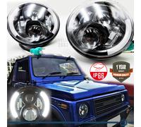 FARI 7" FULL LED Angel Eyes PER Suzuki Samurai Sj Santana 6500K DRL BIANCO GHIAC