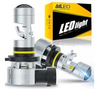 Fari a LED 9005 con lente mini proiettore per guida a sinistra, EMC Canbus 16000LM 6000K bianco Kit di conversione fari a LED con adesivo -50000 ore.