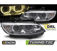 Fari allo xeno con LED gialli e luci diurne cromate (DRL) compatibili BMW E92 /