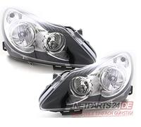 Fari alogeni adatti per Opel Corsa D 06-10 Set H7 H1 Li. Re nero/cromo