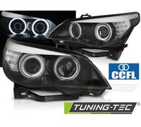 Fari Angel Eyes CCFL con indicatori di direzione a LED neri per BMW E60/E61