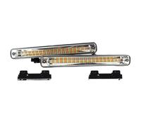 Fari Anteriori 2 Pezzi 12V Sequenziale Che Scorre Luce Di Marcia Diurna A LED Per Auto DRL + Indicatore Di Direzione Giallo Fendinebbia DRL Super Bianco Faro Anteriore