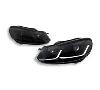 Fari Anteriori 2 Pezzi Faro Luce Dell'automobile Per VW Per Golf 6 Mk6 2009 2010 2011 2012 LED Obiettivo Proiettore Faro DRL Indicatori Direzione Lampade Abbaglianti Faro Anteriore(TSI Sliver)