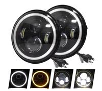 Fari Anteriori 2 Pezzi Moto Car Led 7 Pollici Led Faro DRL H4 Hi-Lo Con Halo Angel Eyes Faro Moto 12V 24V Per Softail Per Touring 1991-2013 Faro Anteriore