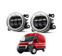 Fari Anteriori 2 X Auto Paraurti Anteriore Gruppo Luce Nebbia Per Fiat Per Ducato 250-290 2014-2020 30W LED Lente Angelo Occhio Nebbia Lampada Marcia Diurna 12V Fanale Proiettore(White and White)