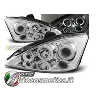 FARI ANTERIORI ANGEL EYES CROMO PER FORD FOCUS MK1 I 2001 2002 2003 2004 2005