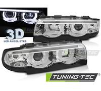 Fari anteriori Angel Eyes LED 3D cromati per BMW E38 94-01 - LPBML5