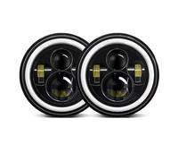 Fari Anteriori Auto Per Land Per Rover Per Defender 90 Per Range Per Rover Per County Per Classic Per Lo Sport Per Utility Faro Auto A LED Da 7 Pollici A 4 Porte DRL Faro H4 Faro Assemblaggio(2piece)