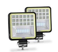 Fari Anteriori Barra Luminosa Lavoro A Led 72W Bianco Ambra 24 Barra Faretto Quadrato Rotondo DRL Luce Per Auto Per 4x4 Barra LED Offroad SUV ATV Camion Escavatore Faro Anteriore(2X 126W work light b)