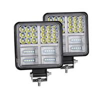 Fari Anteriori Barra Luminosa Lavoro A Led 72W Bianco Ambra 24 Barra Faretto Quadrato Rotondo DRL Luce Per Auto Per 4x4 Barra LED Offroad SUV ATV Camion Escavatore Faro Anteriore(2X 177W Strobe)