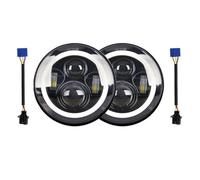Fari Anteriori Faro Anteriore LED 7 Pollici 80 W DRL Halo Angle Eyes LED 12 V 24 V Indicatore Direzione Alto/basso Per Lada Per Niva Per Fuoristrada(2 Piece)